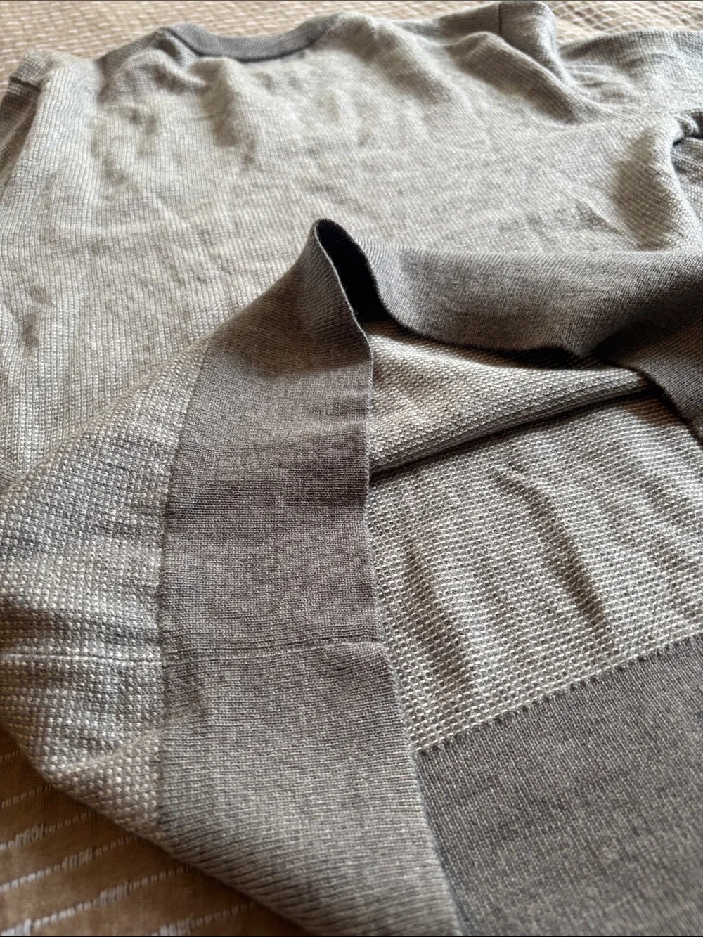 Banana Republic Mens Small Merino Birdseye Sweater Grey Italian Yarn Baruffa